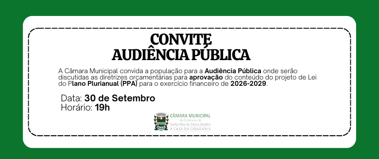 Convite para Audiência Pública – PPA